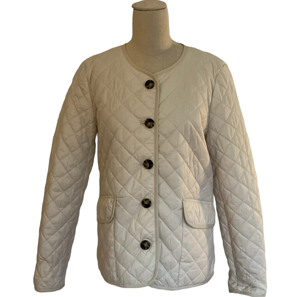 JCrew Quilted Lightweight Lady Jacket in Dusty Ivory,  with Primaloft. NWOT, EUC